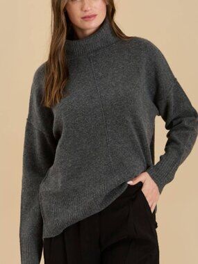 The Workshop Turtleneck Front Seam Knit Pullover Sweater Women's Large Lagenlook